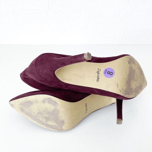 Zigi Soho Womens Lace Up Pointed Toe Stiletto Ankle High Heels Burgundy Size 8 - Picture 8 of 8